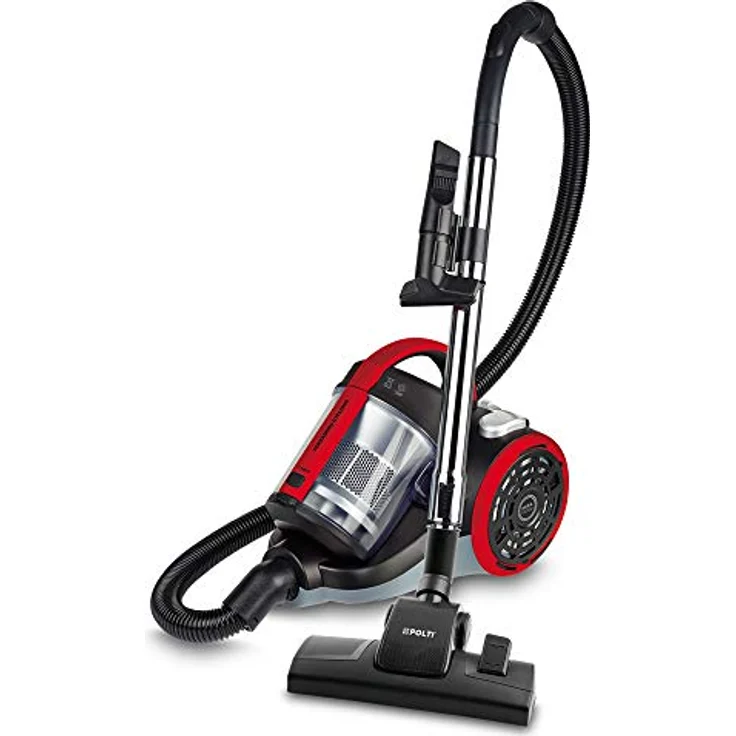 Polti PBEU0105 Bodenstaubsauger, beutellos, 800 Watt, HEPA-Filter, schwarz-rot – Bild 2