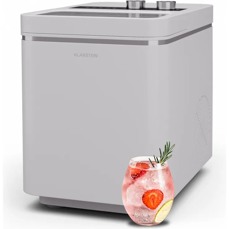 Klarstein Eiswürfelmaschine IceCraft, Elektrischer Eiswürfelbereiter mit 12 kg Eis/Tag, Weiß