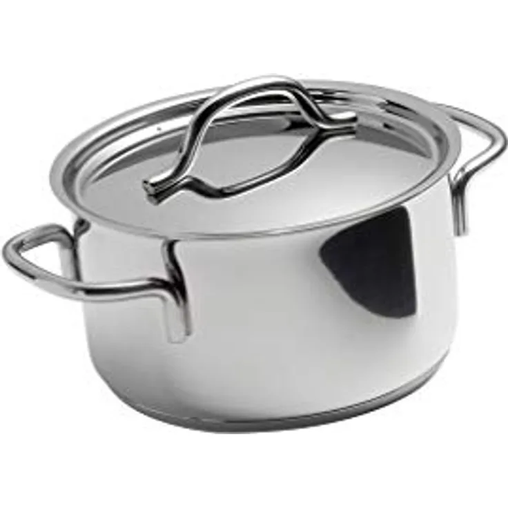 BK Profiline Edelstahl 16 cm/1,5 L Kochtopf mit Deckel, Induktionsgeeignet, Backofen- und Broiler sicher bis 230˚C, Langlebig & Stapelbar, Spülmaschinenfest, PFAS frei, Silber