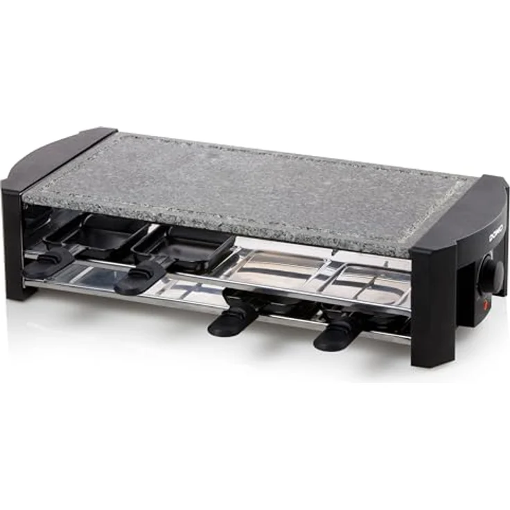 Domo DO9186G Raclette Steingrill, Stein, Schwarz-Silber – Bild 3