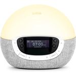 Lumie Bodyclock Shine 300 - Lichtwecker mit Radio, 15 Klängen und Einschlafsonnenuntergang, Weiß