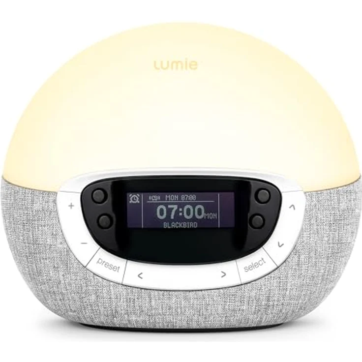 Lumie Bodyclock Shine 300 - Lichtwecker mit Radio, 15 Klängen und Einschlafsonnenuntergang, Weiß – Bild 1