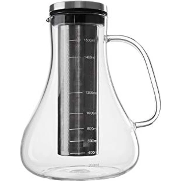 GRÄWE Cold Brew Coffee Maker 1,5 Liter - Kaffeebereiter mit Glaskaraffe aus Borosilikatglas und Edelstahl-Filter - Cold Brew Kanne für Kaffee, Eiskaffee - Cold Brew Tea Maker 6 Tassen – Bild 1