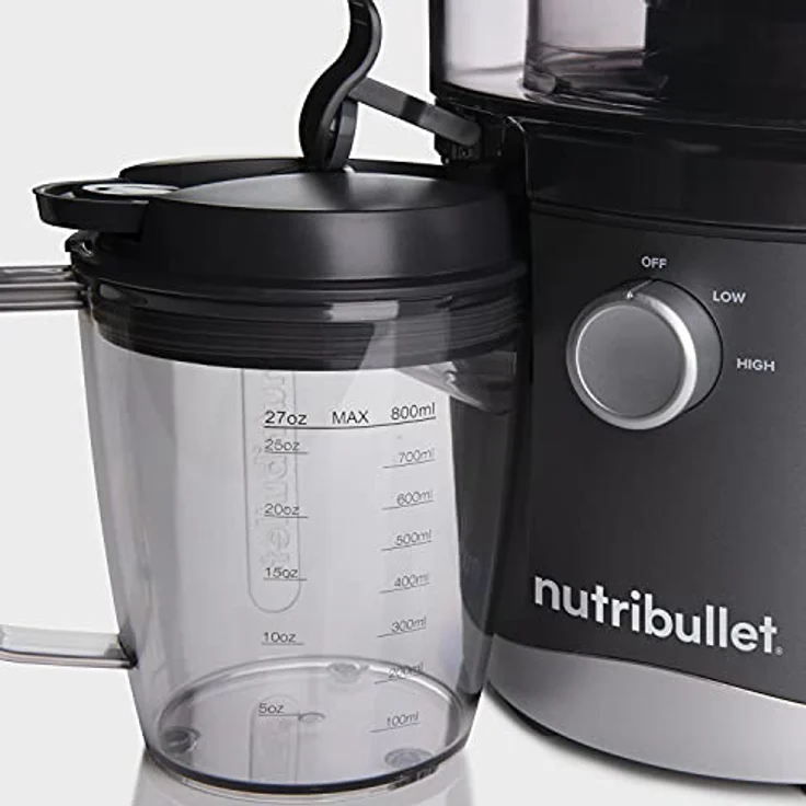 NutriBullet NBJ100G Entsafter, 800 Watt, 2 Geschwindigkeiten, 1,5 Liter, Kunststoff, Edelstahl, schwarz – Bild 3