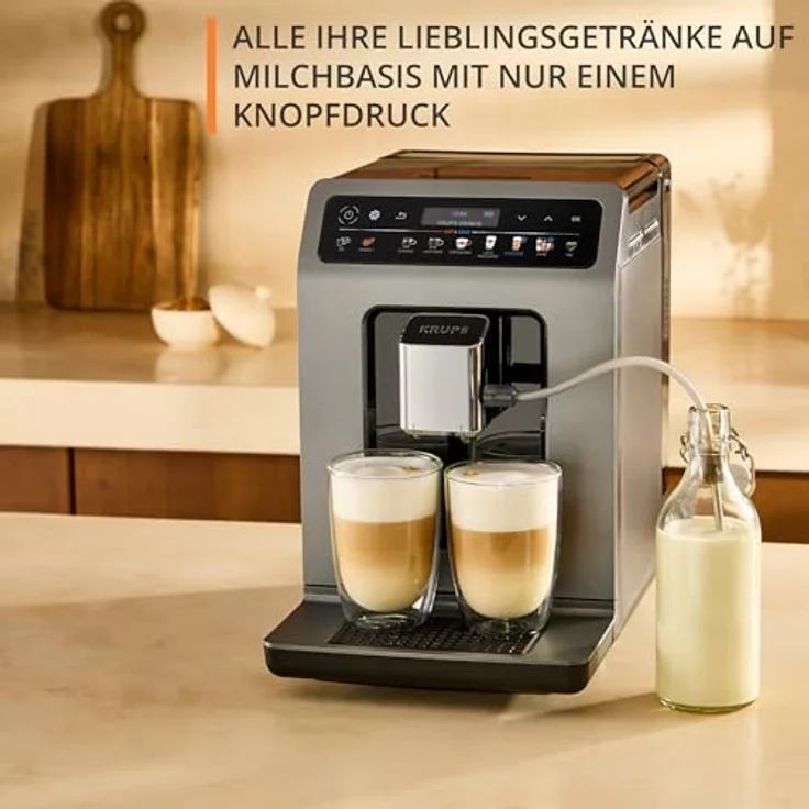 Krups Evidence EA898GF0, Hot & Cold Kaffeevollautomat, 18 Getränkespezialitäten, One-Touch Cappuccino, automatischer Pflegezyklus, schnelles Aufheizen – Bild 5