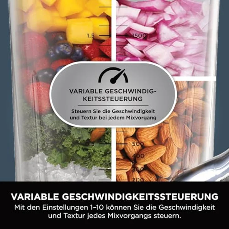 Ninja 3-in-1 Detect Power Blender Processor Pro, Stone Gold, automatische Geschwindigkeitseinstellung, 3 Geräte in 1, inklusive Rezeptheft – Bild 4