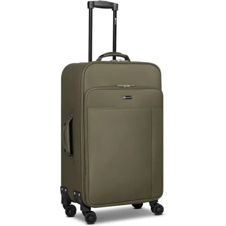 Check in Sevilla 2.0 Koffer, mittelgroßer Trolley aus strapazierfähigem Polyester, 41 x 26 x 65 cm, 62 Liter, Teleskopgriff & Doppelrollen, für Damen und Herren
