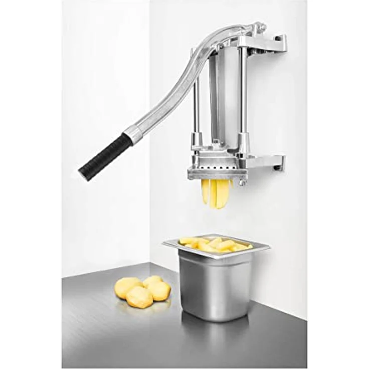 Royal Catering RCKS-3 Pommesschneider Kartoffelschneider Gemüseschneider (Inkl. 3 Messereinsätze 8x8/10x10/12x12, Manuell, Tisch- und Wandmontage, Edelstahl und Aluminium, Stabil) - Preisvergleich – Bild 4