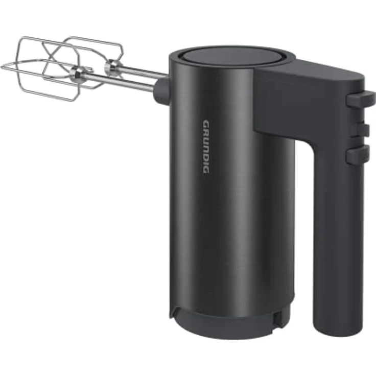 Grundig Delisia Novus™ HM 7140 Handmixer, 500 W Leistung, 4 Geschwindigkeitsstufen + Turbostufe, Hochwertige Edelstahl-Aufsätze, Soft Start: Antispritz-Funktion, Dark Inox/Schwarz – Bild 3