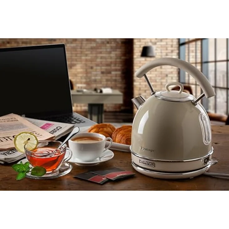 Ariete 2877 Kabelloser Wasserkocher Vintage, 1,7 L, 2200 W, beige, Rostfreier Stahl – Bild 5