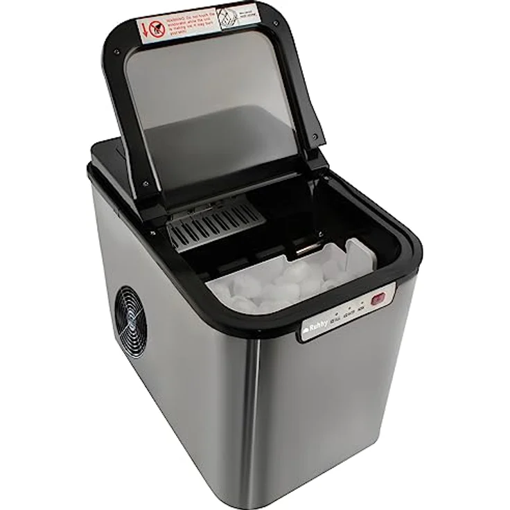 Ruhhy Eismaschine Eiswürfelmaschine - Professionelle Eismaschine 12 kg/Tag, LED-Anzeige, transparente Abdeckung - Weiß – Bild 6