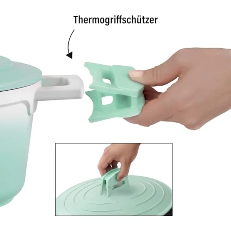 STONELINE Cocotte Bräter mit Deckel Induktion 32 cm, 6,6 L, Aluguss Topf beschichtet mit echten Steinpartikeln, Bratentopf Schmortopf mit Deckel Backofengeeignet, für alle Herdarten, Mint – Bild 5