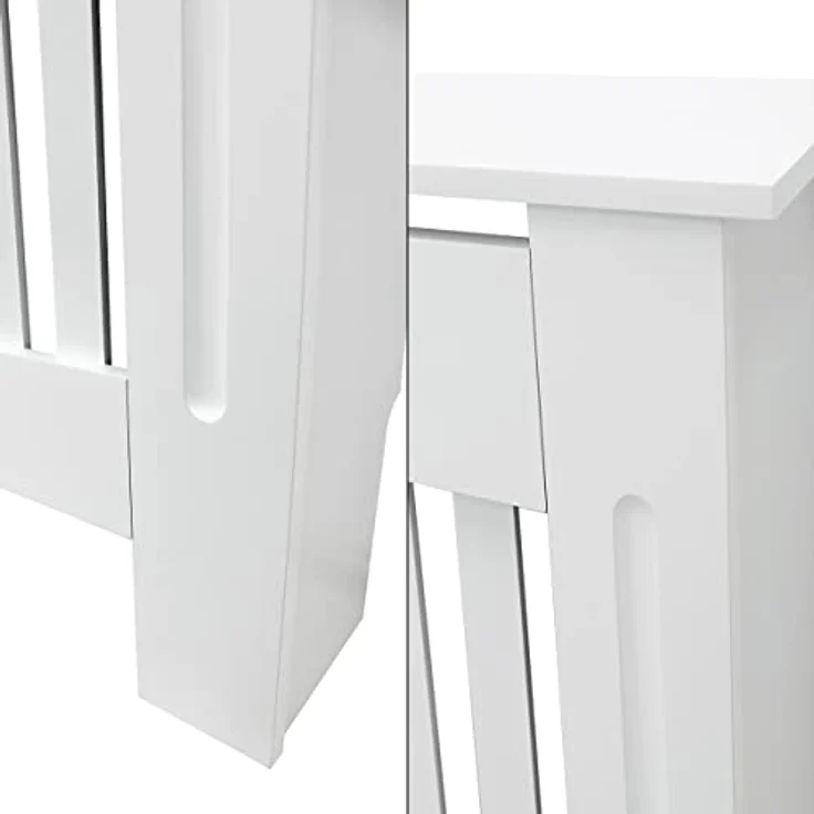 ECD Germany Heizkörperverkleidung Landhausstil, 152x19x82cm, Weiß, MDF lackiert, selbstmontierbar mit Regaloberfläche – Bild 4
