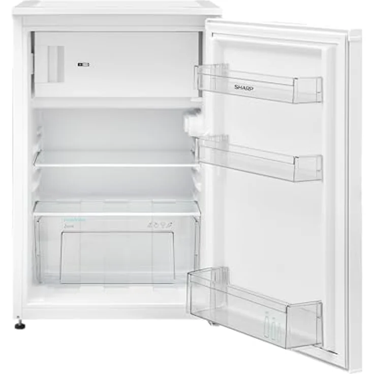 Sharp SJ-UD121T2W-EU Minikühlschrank mit Gefrierfach, 121L Nutzinhalt, 17L Gefrierraum, stufenlose Temperaturregelung, LED Innenbeleuchtung, Weiß – Bild 1