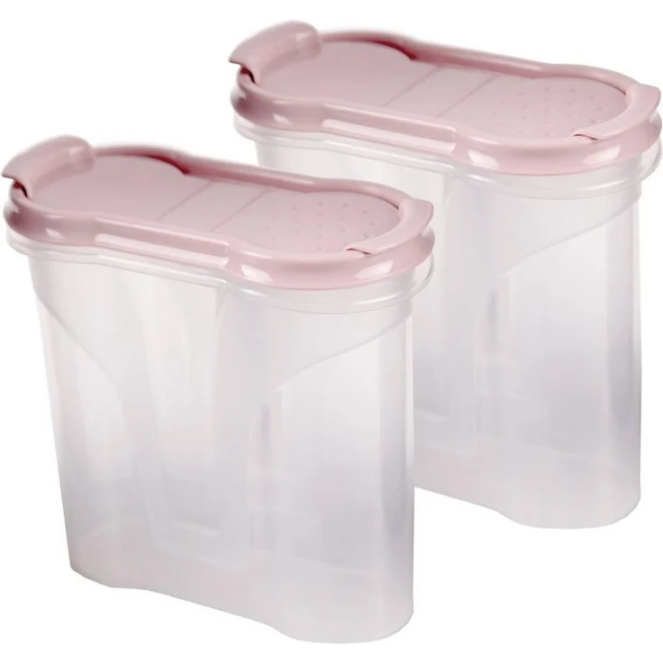Bestlivings Gewürzbehälter Vorratsdose 300ml, Kunststoff, 2-tlg., Transparent - Luftdichter Verschluss, 2 verschiedene Öffnungen, Stapelbar – Bild 1
