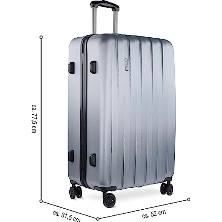 bugatti Lima Hartschalenkoffer 77,5x52x31,5 cm, 91,7L, 4-Rollen mit TSA-Schloss, Silber – Bild 2