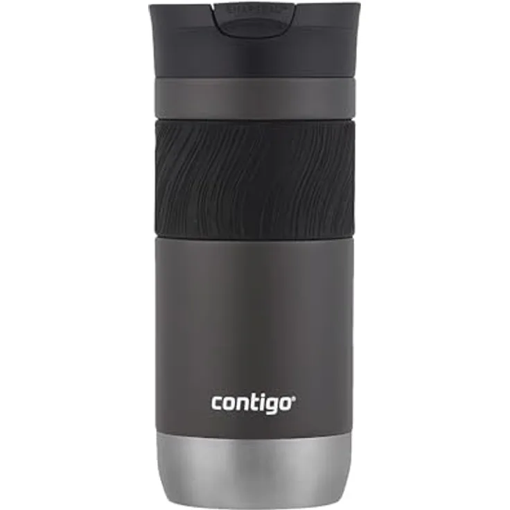 CONTIGO BYRON STAINLESS Trinkflasche, 470 ML, Edelstahl, mit Thermobecher