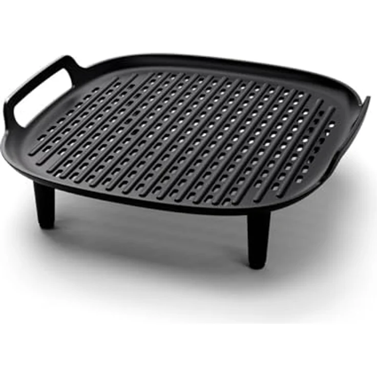 Versuni Philips Airfryer-Zubehör-Grillkit XXL, Antihaft-Grillplatte mit 6 Spießen, spülmaschinenfest, Rezept-App, schwarz (HD9959/00) - Preisvergleich – Bild 3