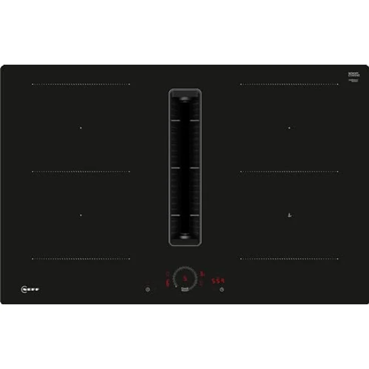 Neff Set V58NHQGA7 bestehend aus V58NHQ4L0 Induktionskochfeld mit Dunstabzug, 80 cm, rahmenlos aufliegend, N 70 und Z861SB2 90° Flachkanalbogen 90° mit großem Radius Vertikal L – Bild 1