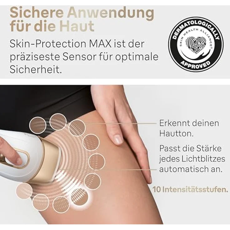 Braun IPL Silk·expert Pro 5, Haarentfernung für zuhause, Alternative zur Laser-Haarentfernung, Weiß und Gold – Bild 4