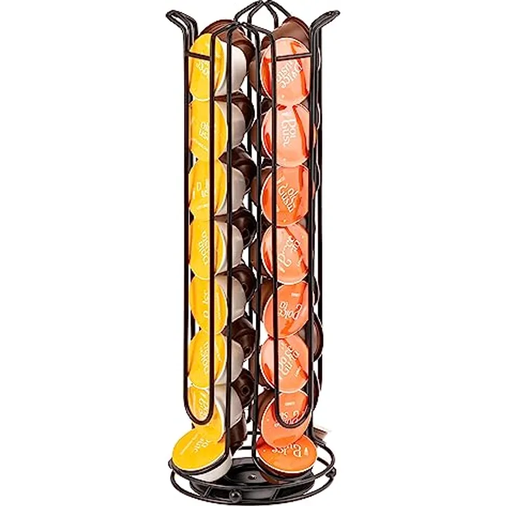 eluno Kapselständer Dolce Gusto, Kapselspender, bis zu 32 Kapseln, 360° drehbar, Kapselhalter schwarz