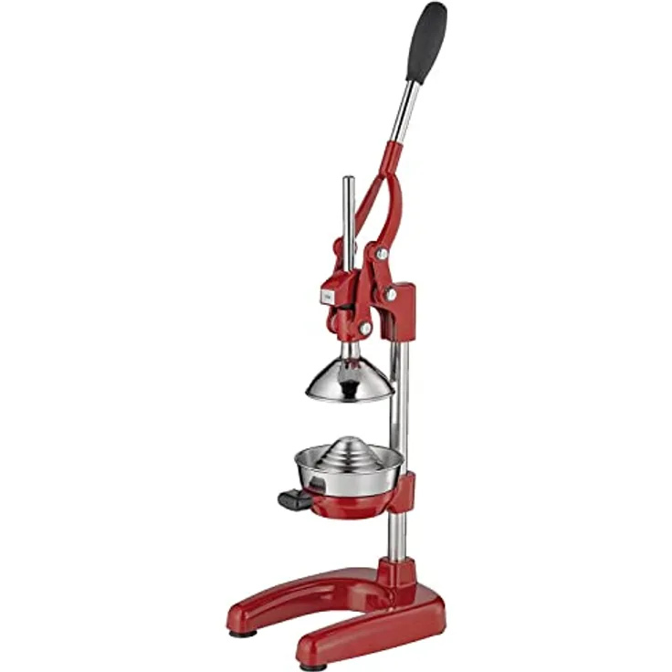 cilio AMALFI Saftpresse Manuell | rostfreier Edelstahl | Zitruspresse Handpresse für 25% mehr Saft | geringer Kraftaufwand | Profi Fruchtpresse | 20 × 23,5 × 44 cm