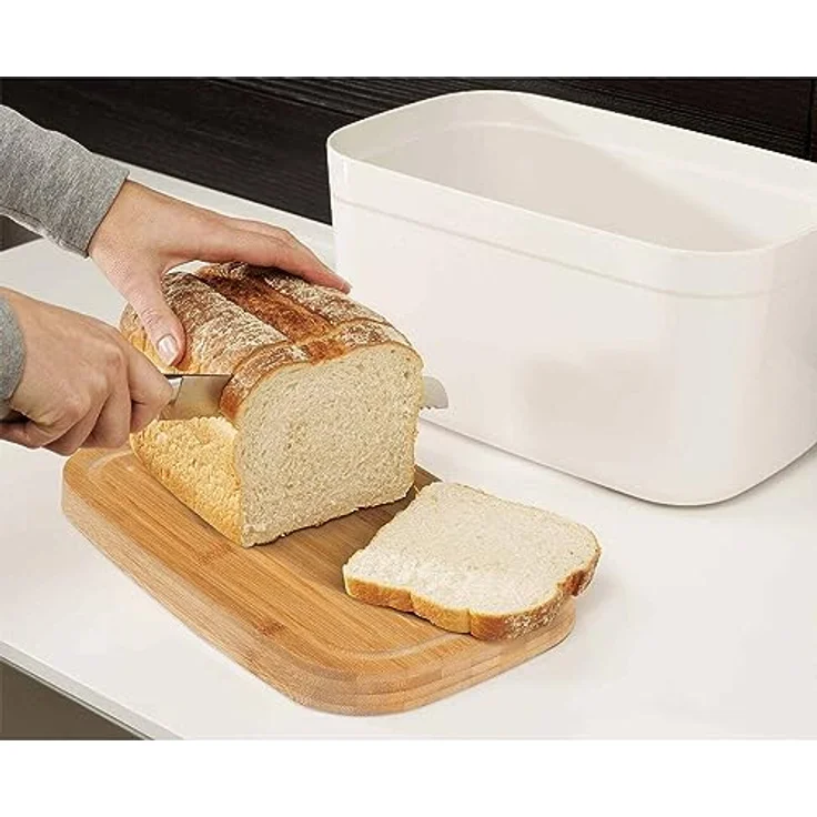 Joseph Joseph Bread Bin - Brotkasten mit integriertem Schneidebrett - weiß – Bild 3