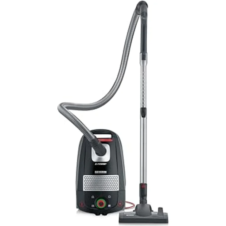 Severin Bodenstaubsauger BC 7964 S'Power Kompakt, 850 W, Leiser Staubsauger mit XL-Parkettdüse, schwarz – Bild 2