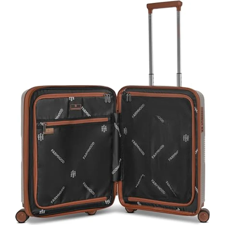 Farmhood Hartschalen Kabinen-Koffer, 40 x 22 x 55 cm, erweiterbar von 44 auf 50 Liter, ultraleicht mit 2,9 kg, gefertigt aus Strohfaser und Polypropylen – Bild 3