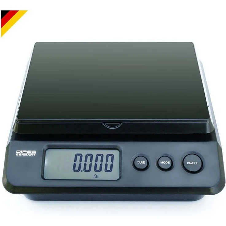 Dipse Feinwaage Parcel 10 - Paketwaage Briefwaage mit 0,5g Teilung u. 10kg Kapazität, kompakt und vielseitig einsetzbar, blau