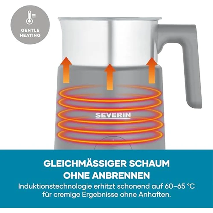 Severin Milchaufschäumer SM 3579, Induktionstechnologie, Schokoladen-Funktion, Edelstahl – Bild 7