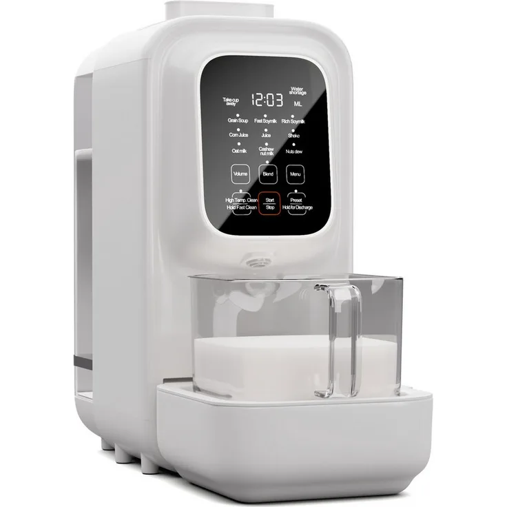 Klarstein Küchenmaschine mit Kochfunktion Loire Vegan Milk Maker, 1200 W, 1.2 l Schüssel, Stand Nuss Mixer 1200 W 1200ml Touch Elektrisch in Silber