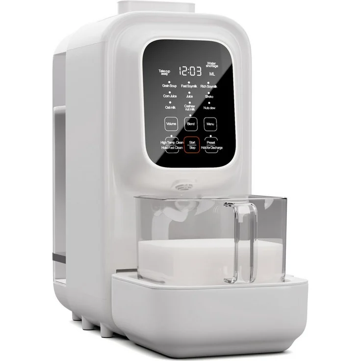 Klarstein Küchenmaschine mit Kochfunktion Loire Vegan Milk Maker, 1200 W, 1.2 l Schüssel, Stand Nuss Mixer 1200 W 1200ml Touch Elektrisch in Silber