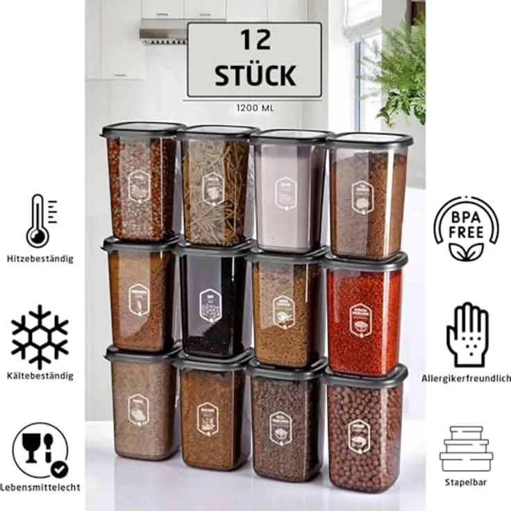 Jungengel Gewürzständer Gewürzdosen Set 12-Teilig 1200ml – Bild 2