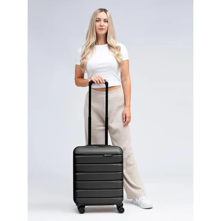 Franky Munich 4.0 Handgepäck Koffer | Hartschalen Trolley mit 4 Rollen, TSA-Zahlenschloss, Arretierbarer Griff, Kreuzpackgurt und Wäschefach | 40 cm x 20 cm x 53 cm - 2.6kg – Bild 5