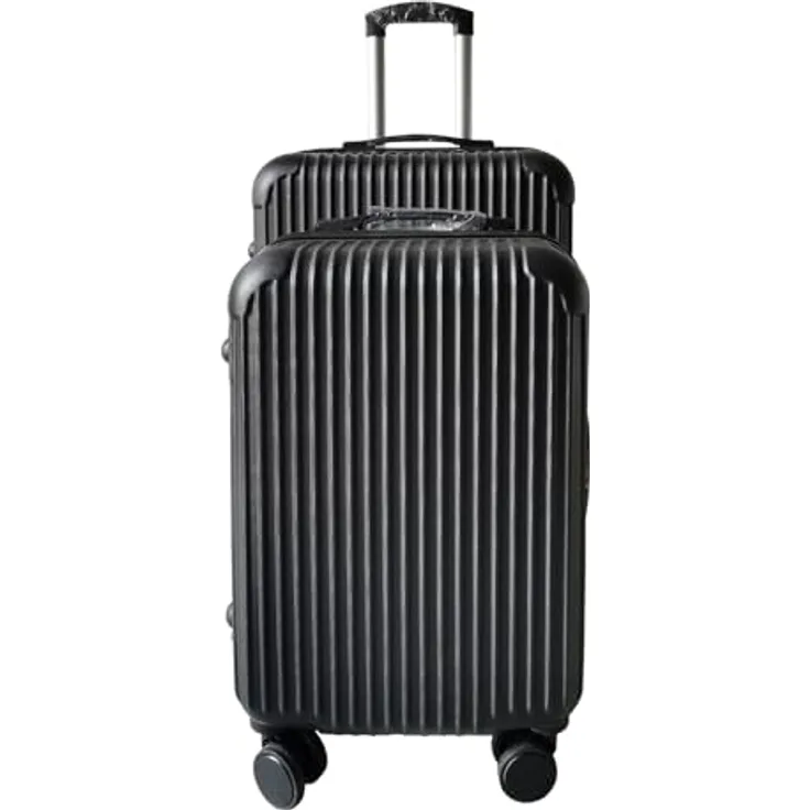 NTK-Collection Frenzi Hartschalenkoffer 2er-Set, Schwarz, mit 80 l und integrierten Zahlenschloss, platzsparend stapelbar
