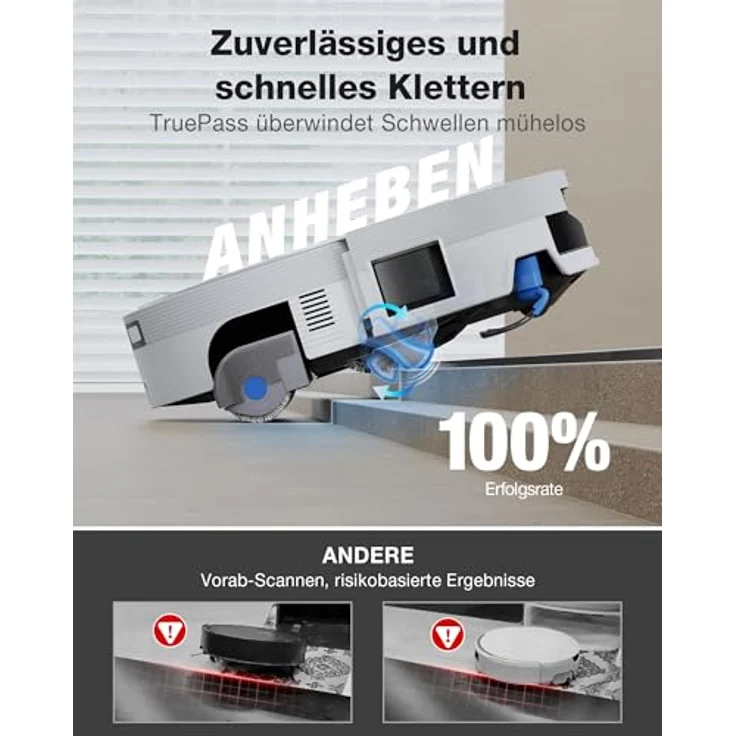 Ecovacs X12 PRO OMNI, Beutelloser Staubsauger-Roboter mit Mop-Funktion, Weiß, 1000 m² Flächenabdeckung, AIVI 3D Navigation, 22.000 Pa Saugkraft – Bild 8