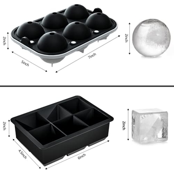 Silikon-Eiswürfelform Für 6 Cm Große Eiskugeln - 4er Set, BPA-frei, Für Whisky & Cocktails