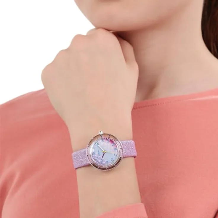 s.Oliver Armbanduhr Mädchen Kinder Quarzuhr Analog, mit Nylon Armband, Mehrfarbig, wasserfest Wasserdicht, Kommt in Uhren Geschenk Box, 2037721 – Bild 3