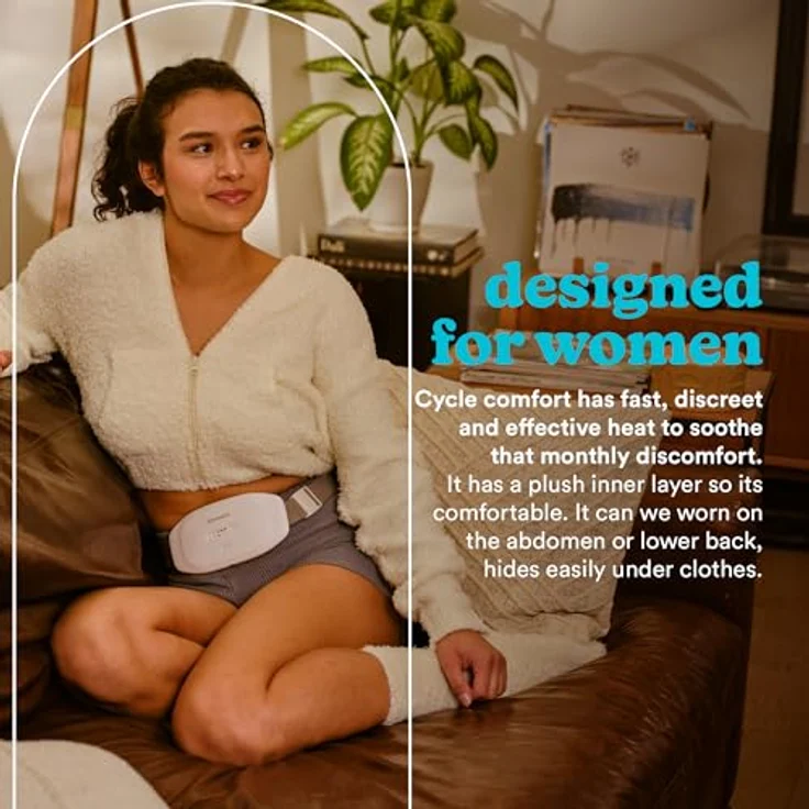 Homedics Cycle Comfort Wärme- und Vibrationsgürtel, bei Menstruationskrämpfen oder Reizdarmsymptomen, 3 Vibrationsstufen, 3 Wärmestufen, diskretes und komfortables Design, inklusive Reisetasche und Ladekabel – Bild 3