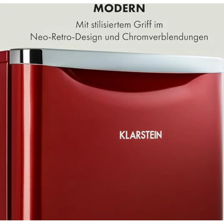 Klarstein Yummy - Kühlschrank mit Gefrierfach, leise 41 dB, 47 L, rot – Bild 3