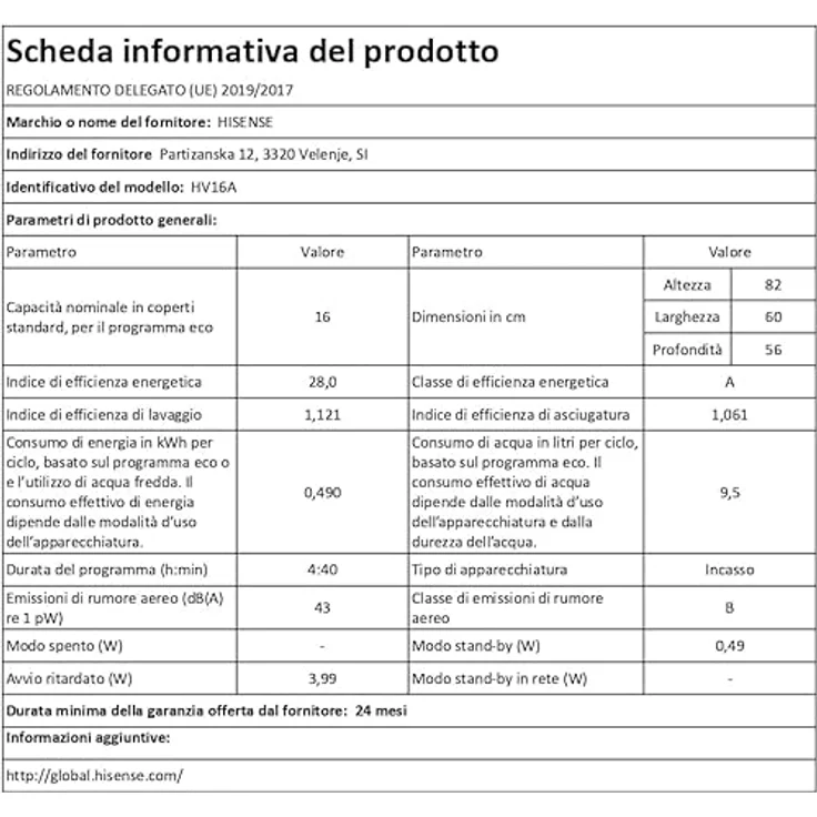 Hisense Hi6 Vollintegrierbarer Geschirrspüler, 60 cm, für 16 Maßgedecke, A-10% Energieeffizienz, Auto Dry, Edelstahl – Bild 9