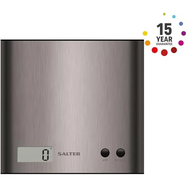 SALTER Arc digitale Küchenwaage, Elektronisches Wiegen, Schlanke Edelstahlplattform, Abgerundete Seiten, LCD Display, Zuwiegefunktion, Leicht zu reinigen – Bild 6