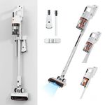 KB ELEMENTS Akku Staubsauger - Staubsauger Kabellos, 400 Watt, 38000Pa 1,6 Kg, bis zu 35 min, mit wandhalterung, Beutelos, Hepa Filter, Weiß