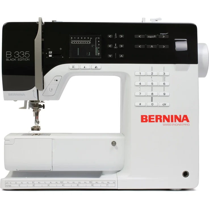 Bernina 335 Black Edition Nähmaschine mit Obertransportfuß Nr. 50 und Kniehebel