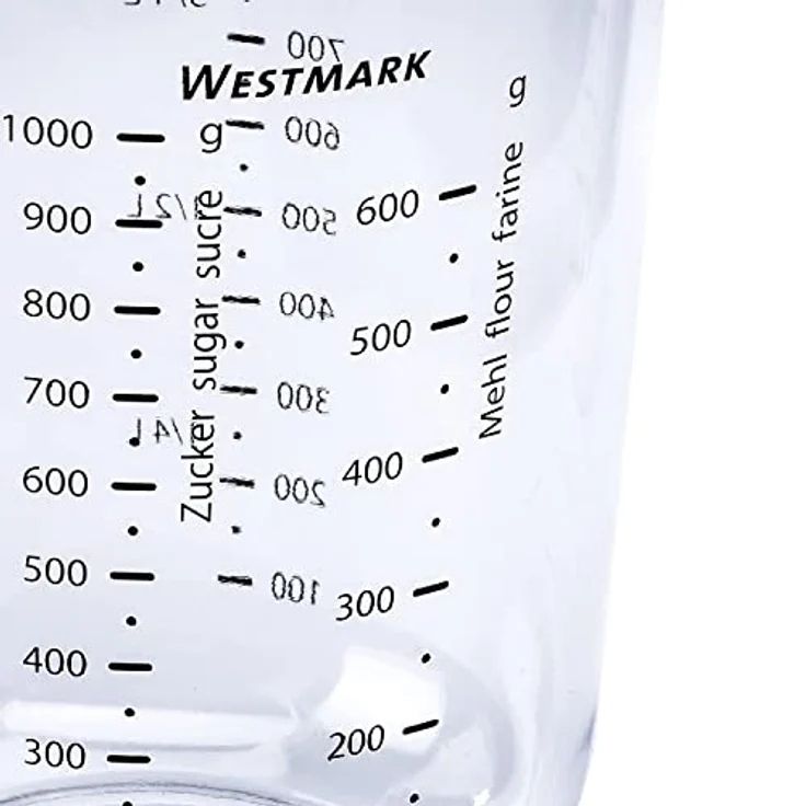 Westmark Back-Set, 3-tlg.: 1 Rührschüssel 2,5 l, 1 Quirltopf 1 l, 1 Messkanne 1 l, Kunststoff, Weiß/Rot/Klar, 315322E7 – Bild 2