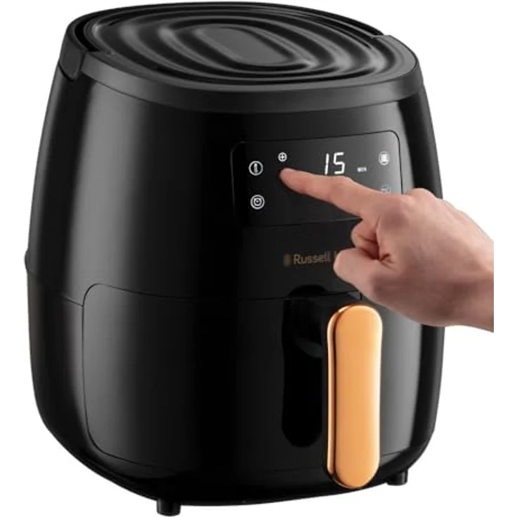 Russell Hobbs 26510-56 SatisFry Air Heißluftfritteuse, ohne Fett, 5 L, 1650 W, Touch-Display, Thermostat bis 200 °C, Kunststoff, schwarz, gold – Bild 4