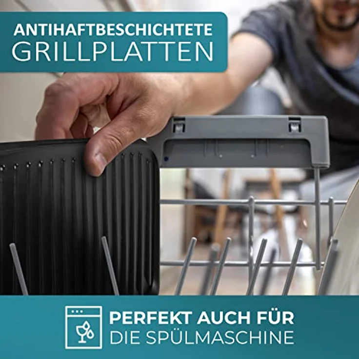 STEINBORG Kontaktgrill SB-2130, 2000 W, Edelstahlgehäuse, Cool-Touch-Technologie, Antihaftbeschichtung – Bild 3