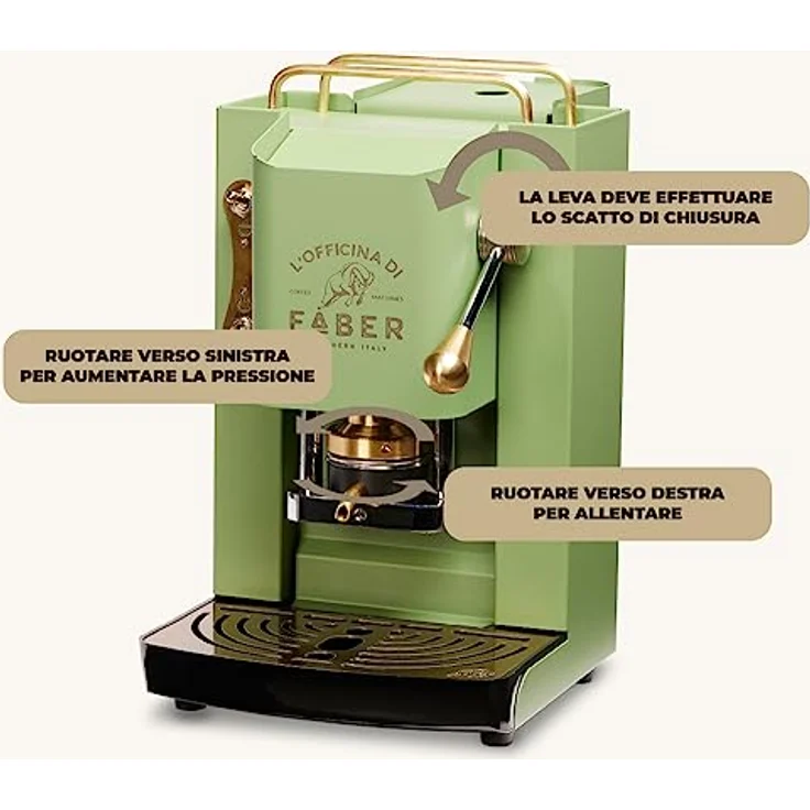 Faber Coffee Machines Pro Deluxe Espressomaschine ESE 44 mm, einfache Reinigung, Tassenwärmer, schnelles Aufheizen, Metallgehäuse – Bild 6