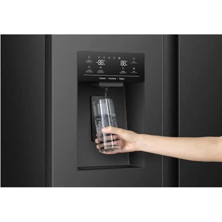 Hisense Freistehender Side-by-Side-Kühlschrank, 528 l, Amerikanische Tür, Schwarz, 2 Türen, Berührung, LED – Bild 8